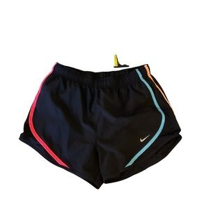 Nike Women's Black Shorts with Pink and Blue Accents